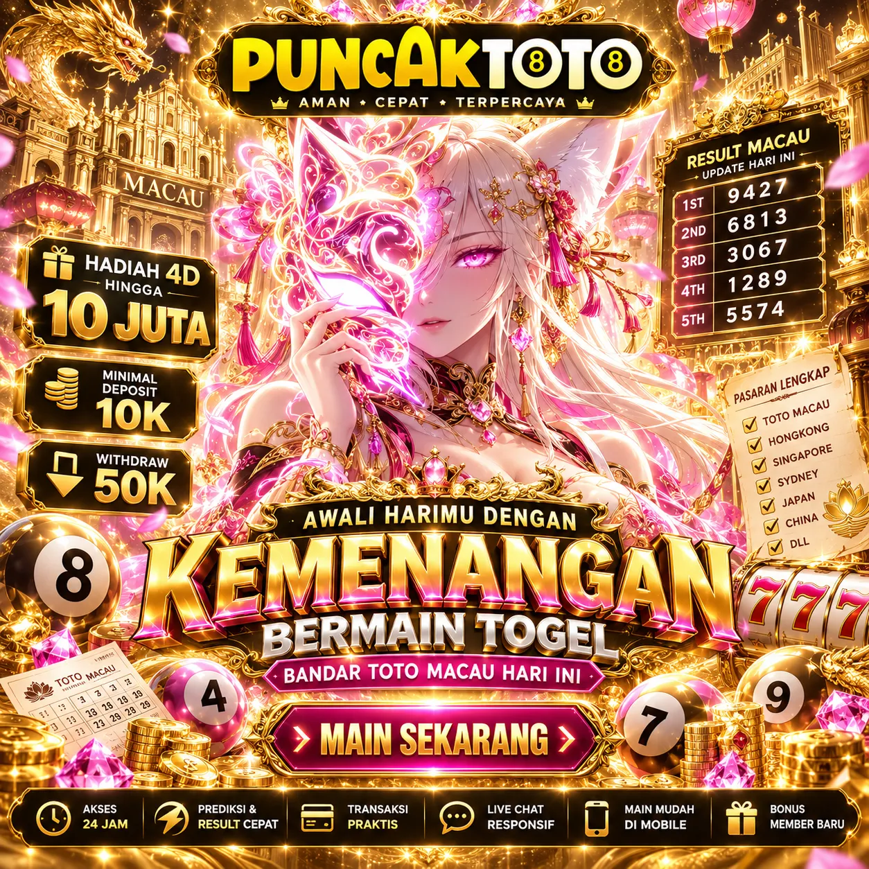 PUNCAKTOTO | Awali Harimu Dengan Kemenangan Bermain Togel Bandar Toto Macau Hari Ini